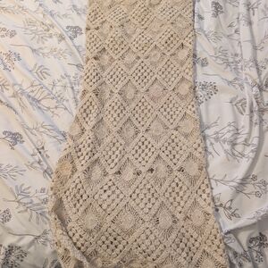 Blue Rain Cream Maxi Skirt